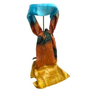 Silk watercolor scarf in rich colors